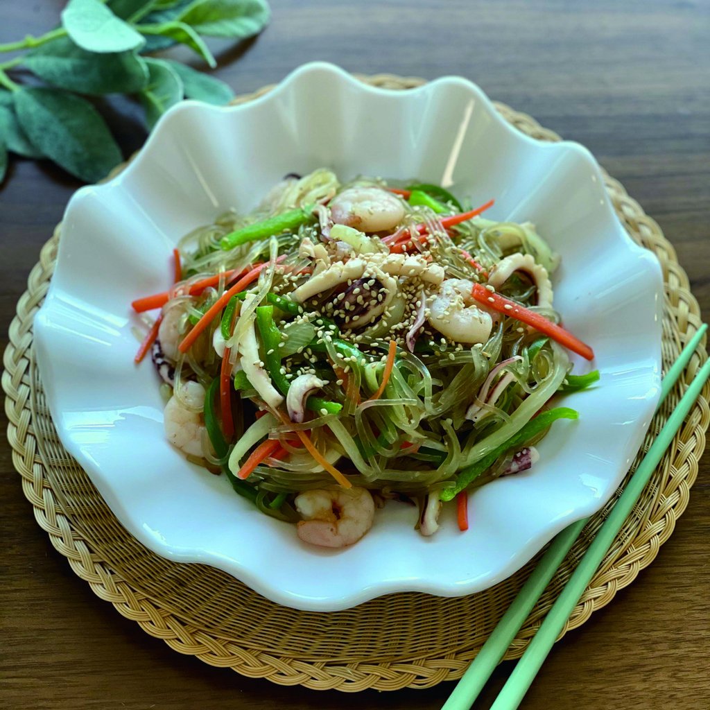 Seafood Glass Noodle Stir-Fry